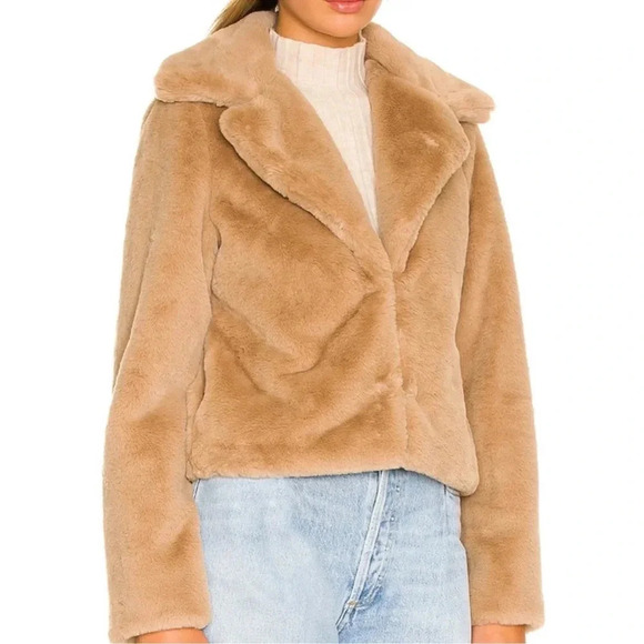 Revolve More To Come Payton Faux Fur Jacket in Beige - Picture 9 of 12